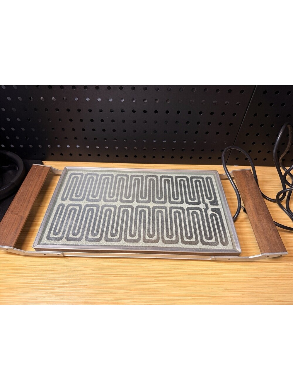 Vintage Sears MCM Automatic Food Warmer w/Wood Handles 14.75”x8.5” USA *Works*